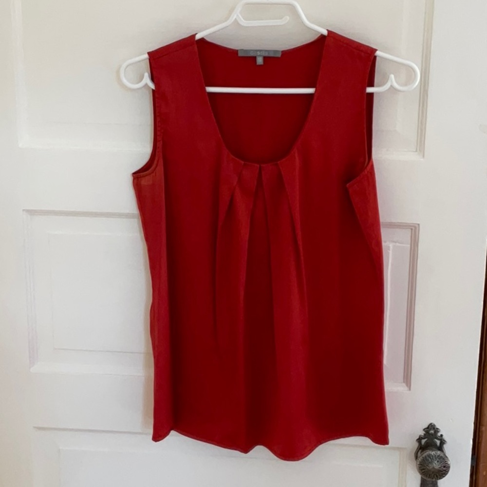 Burnt orange silk top